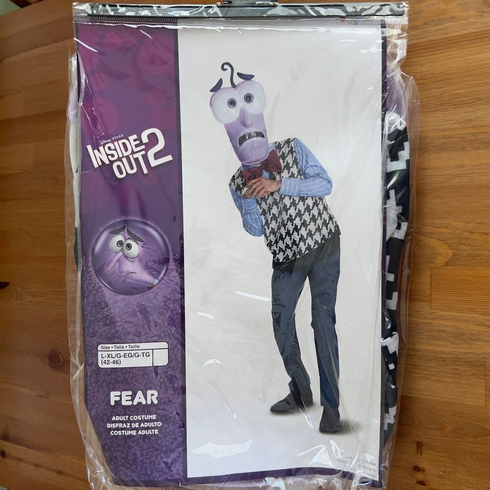Disney Pixar Inside Out Purple Fear Costume Kit - Men's L/XL 42-46 - NEW!